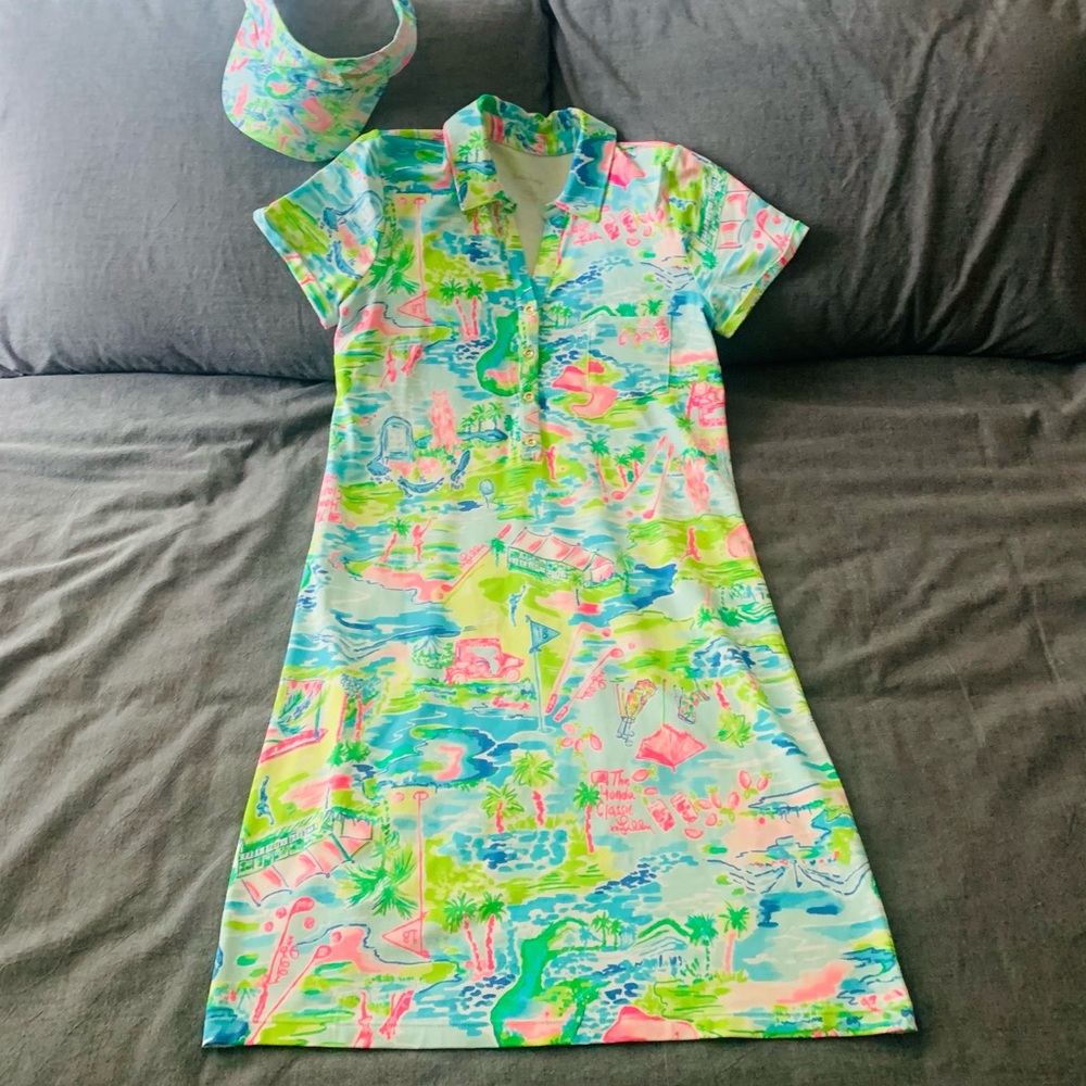 Lilly Pulitzer Small Golf Dress & Matching Visor